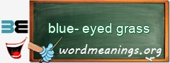 WordMeaning blackboard for blue-eyed grass